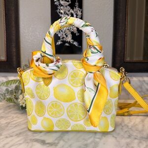 Dooney & Bourke Yellow Lemon Print Satchel EUC